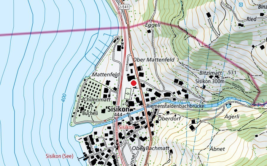 Carte indiquant l’emplacement de Primarschule Sisikon (École)
