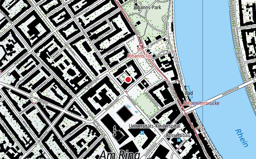 Carte indiquant l’emplacement de Primarschule St. Johann (École)