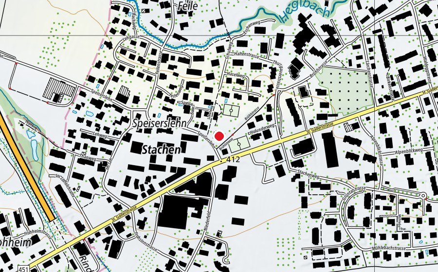 Mappa con la posizione di Primarschule Stachen (Scuola)