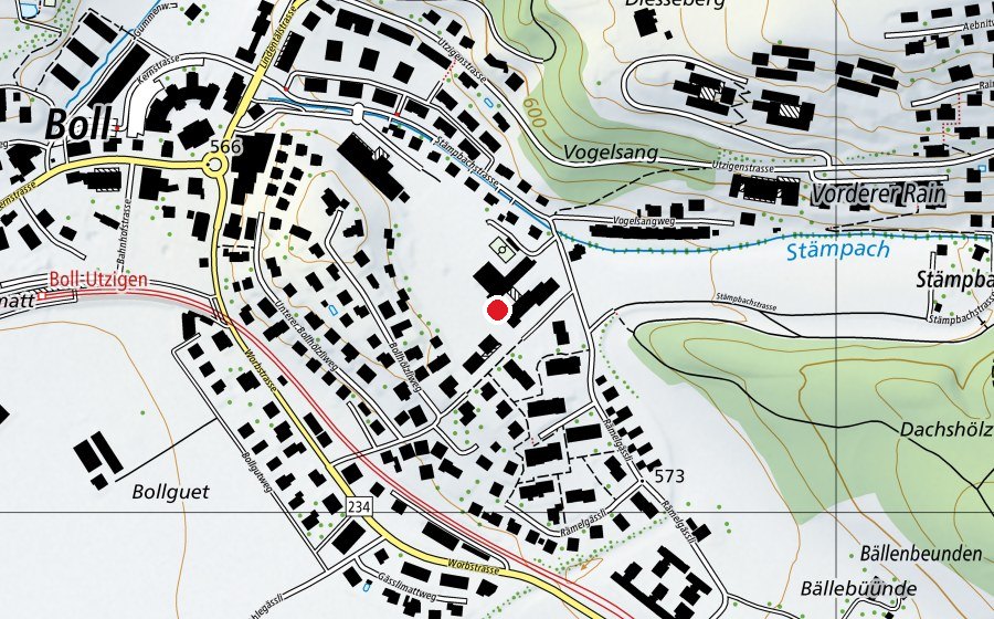 Map showing the location of Primarschule Stämpbach (School)