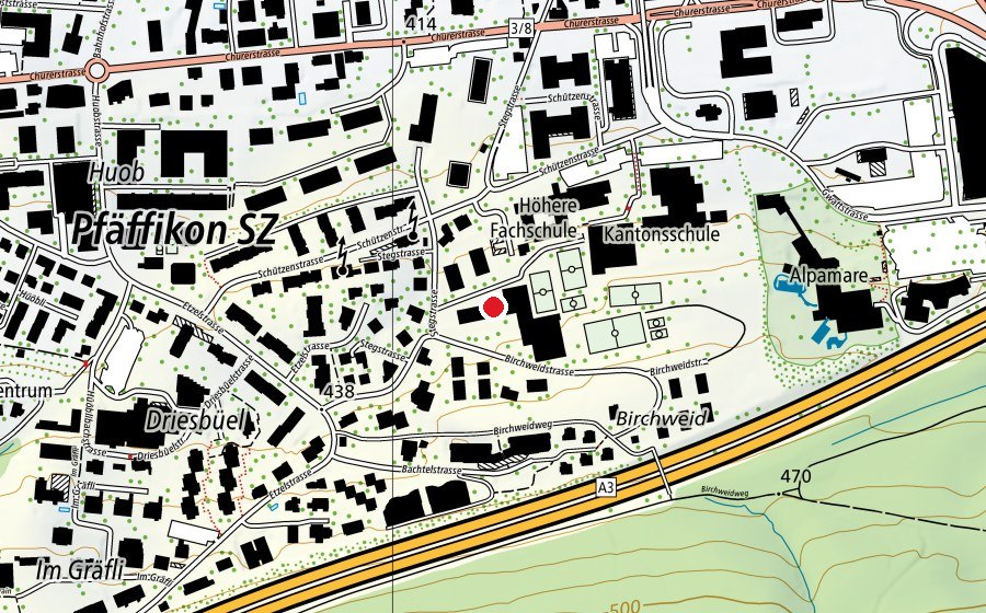 Carte indiquant l’emplacement de Primarschule Steg (École)