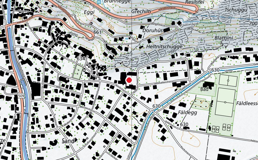 Mappa con la posizione di Primarschule Steg (Scuola)