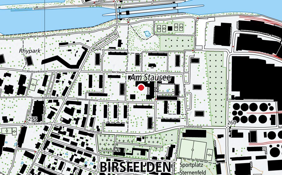 Map showing the location of Primarschule Sternenfeld (School)