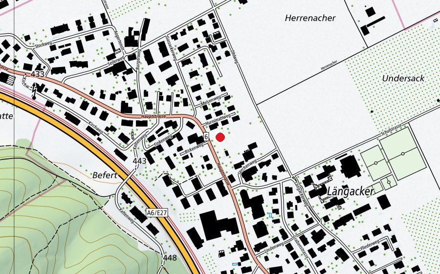 Carte indiquant l’emplacement de Primarschule Studen (École)