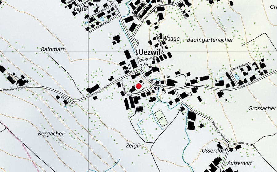 Carte indiquant l’emplacement de Primarschule Uezwil (École)