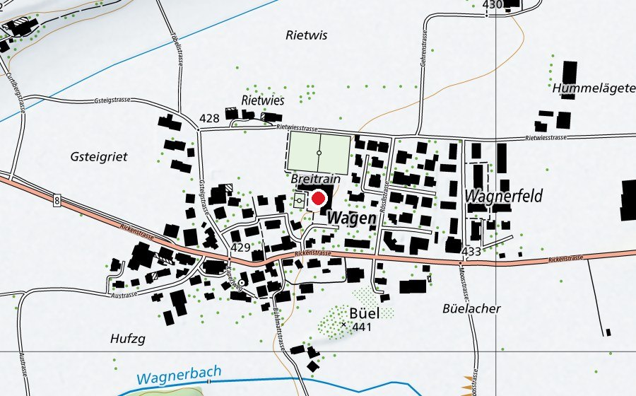 Mappa con la posizione di Primarschule und Kindergarten Wagen (Scuola)
