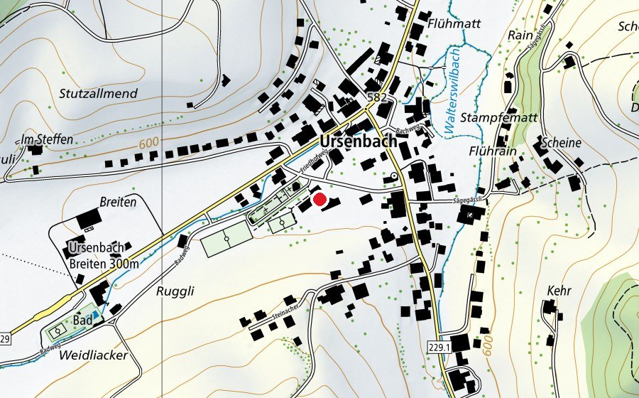 Map showing the location of Primarschule (School)