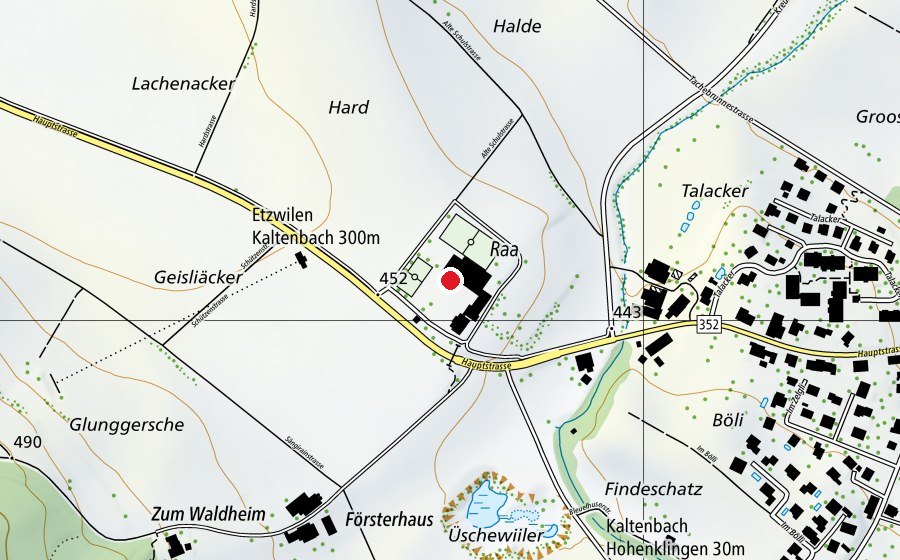 Map showing the location of Primarschule Wagenhausen-Kaltenbach (School)