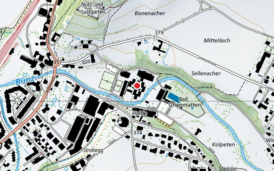Map showing the location of Primarschule Wildegg (School)