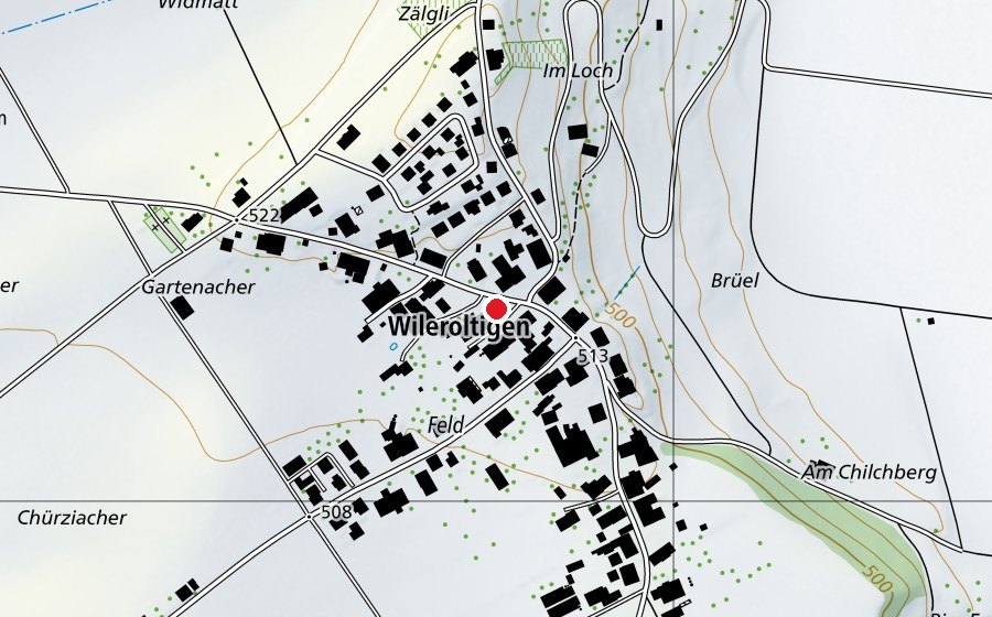 Map showing the location of Primarschule (School)