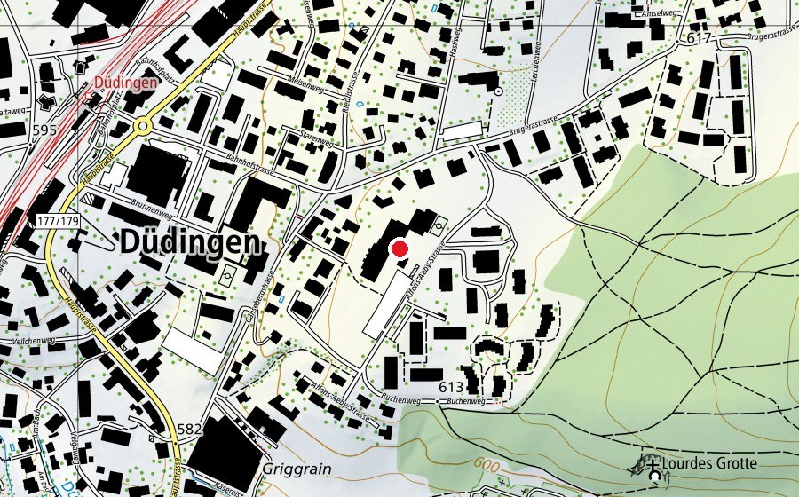 Map showing the location of Primarschule Wolfacker (School)
