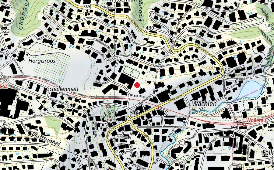 Carte indiquant l’emplacement de Primarschule Wollerau (École)
