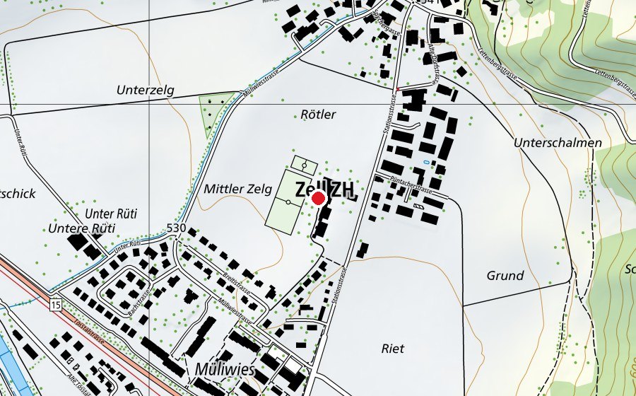 Karte mit dem Standort von Primarschule Zell (Schule)