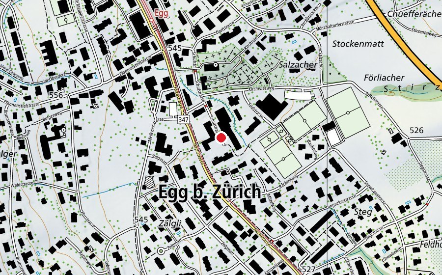 Map showing the location of Primarschule Zentrum (School)
