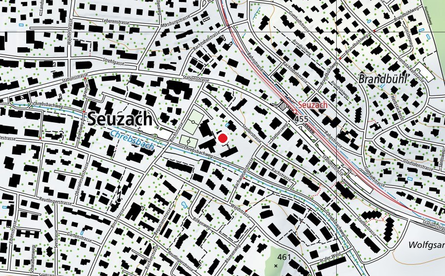 Carte indiquant l’emplacement de Primarschulhaus Birch (École)