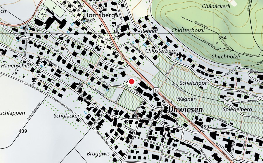 Map showing the location of Primarschulhaus (School)