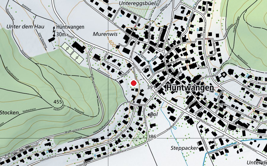 Carte indiquant l’emplacement de Primarschulhaus und Kiga (École)