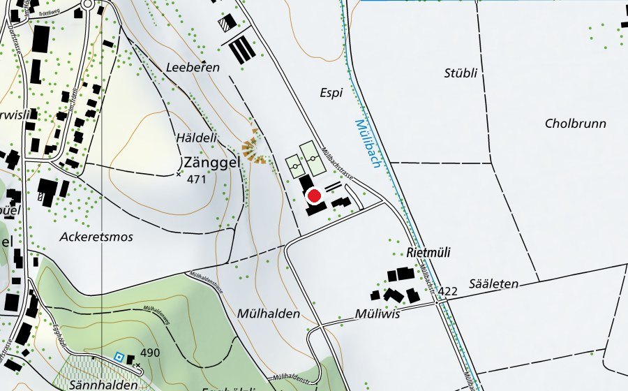 Karte mit dem Standort von Primarschulhaus Waltalingen (Schule)