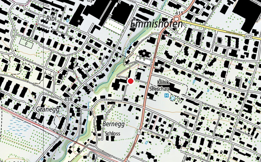 Mappa con la posizione di Primarschulzentrum Bernegg (Scuola)