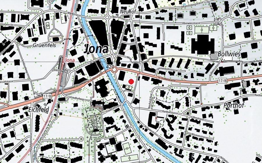 Mappa con la posizione di Primarstufe Dorf (Scuola)