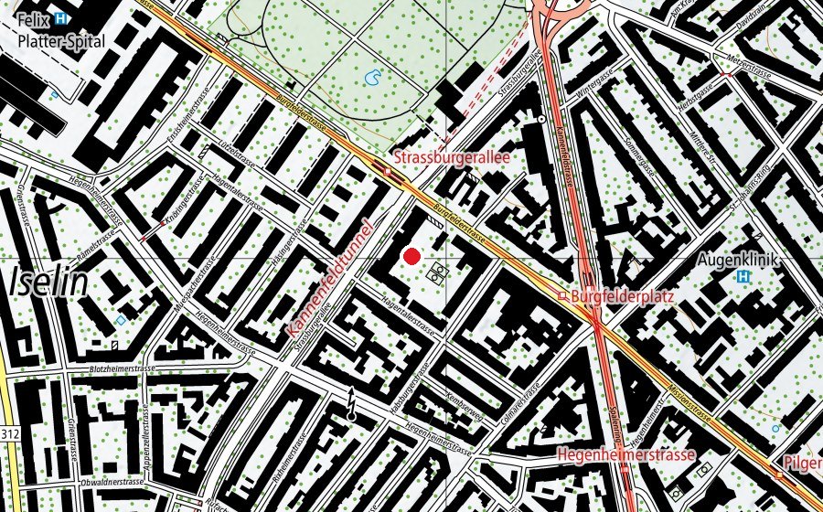 Mappa con la posizione di Primarstufe Isaak Iselin (Scuola)