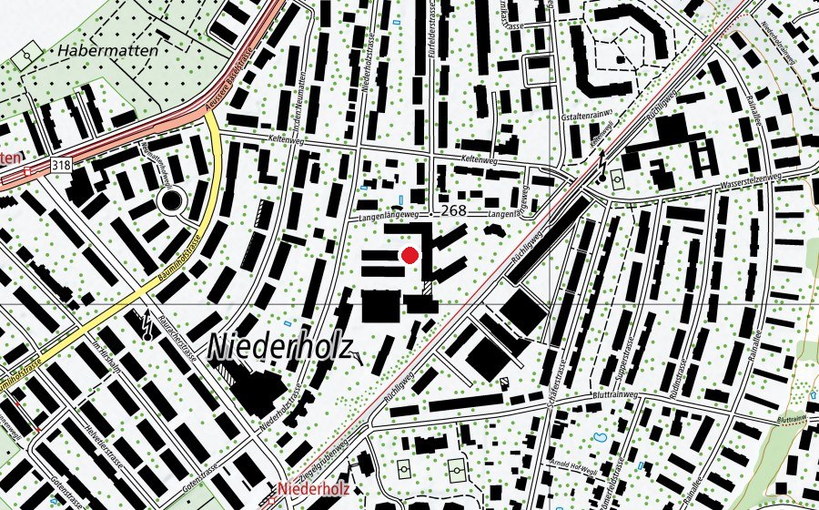 Map showing the location of Primarstufe Niederholz (School)