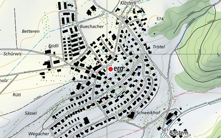 Carte indiquant l’emplacement de Primaschule und Kindergarten Iberg (École)