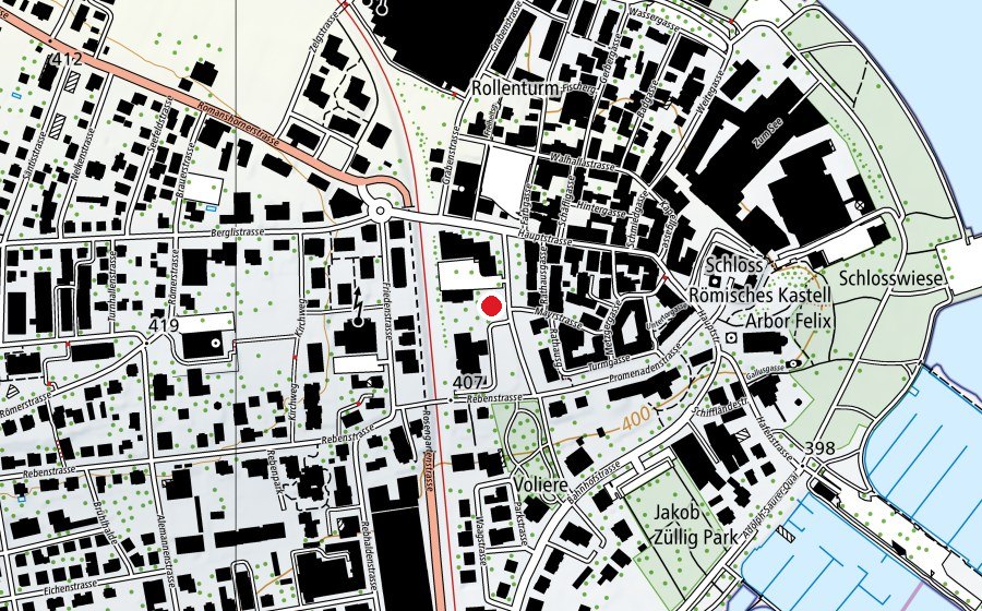 Mappa con la posizione di Promenadenschulhaus (Scuola)