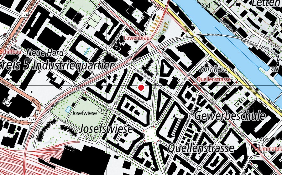 Mappa con la posizione di Provisorium der Schule Kornhaus (Scuola)