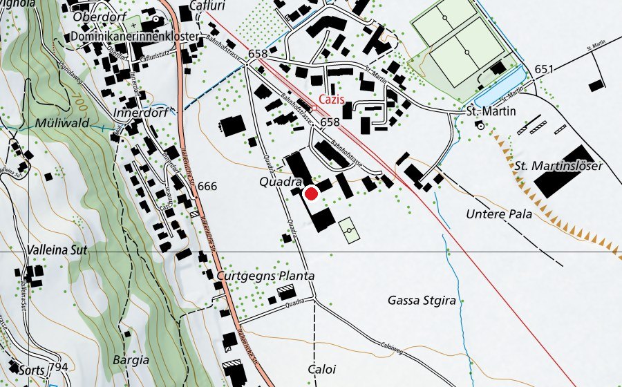 Map showing the location of Quadra (School)