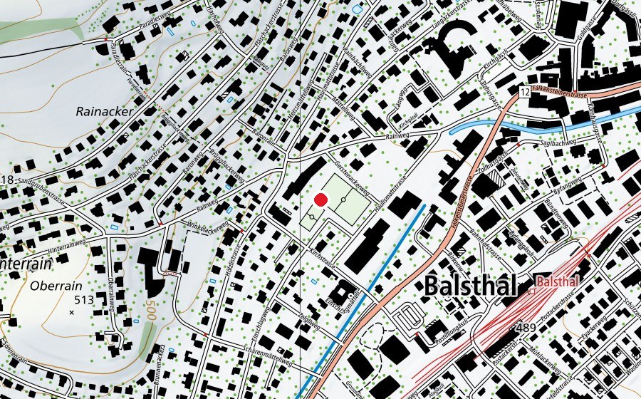 Carte indiquant l’emplacement de Rainfeldschule (École)