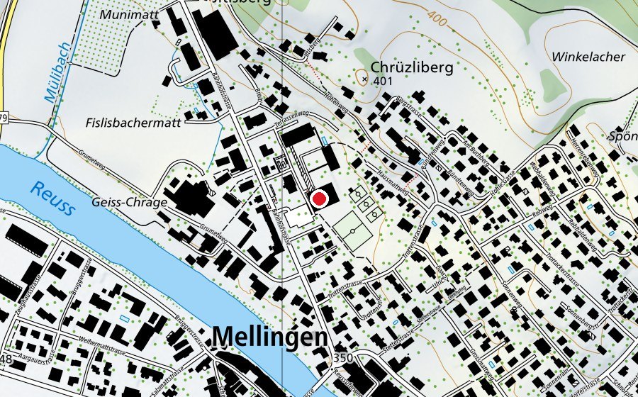 Map showing the location of Real- u. Sekundarschule (School)