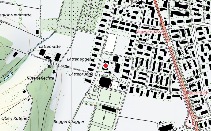 Carte indiquant l’emplacement de Realschule Fiechten (École)