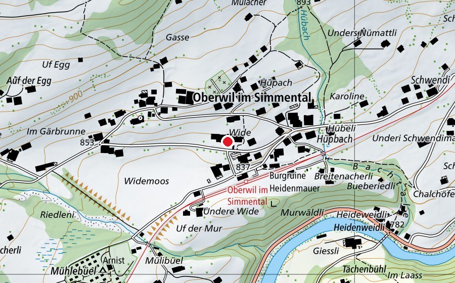Mappa con la posizione di Realschule Oberwil i/S (Scuola)