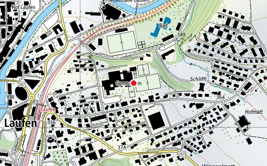 Map showing the location of Regionales Gymnasium Laufental-Thierstein (School)