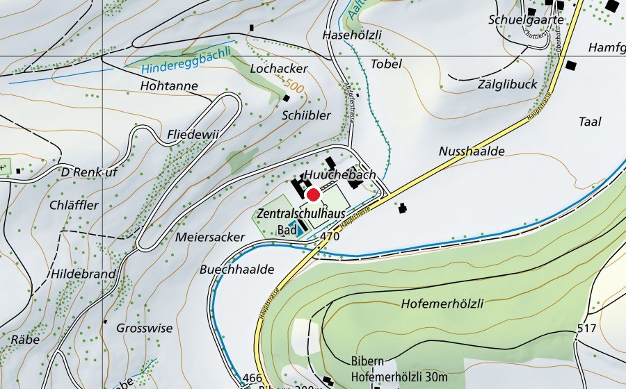 Carte indiquant l’emplacement de Reiatschule (École)