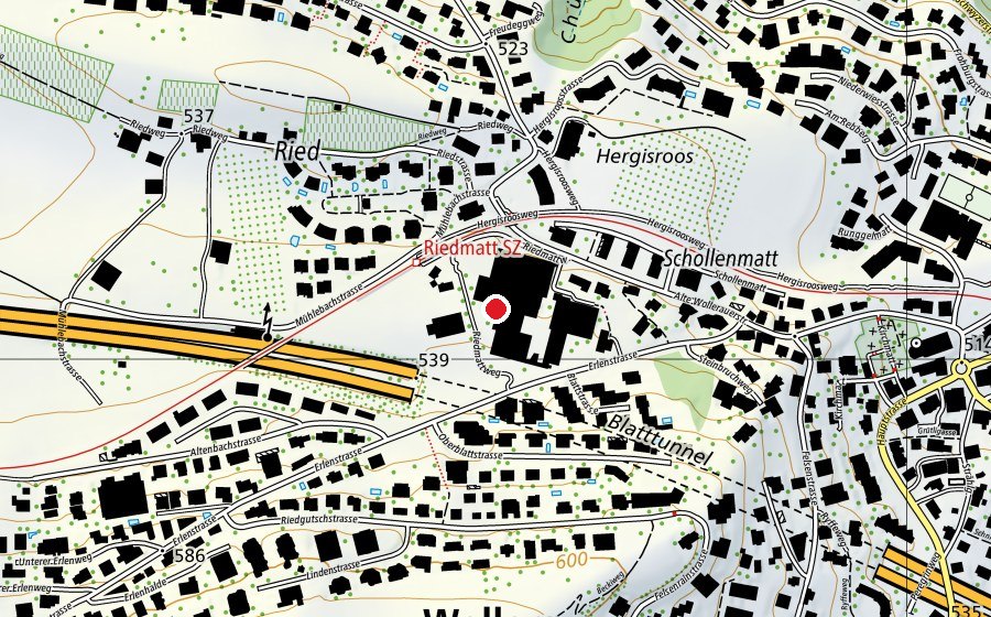 Map showing the location of Riedtmatt (School)