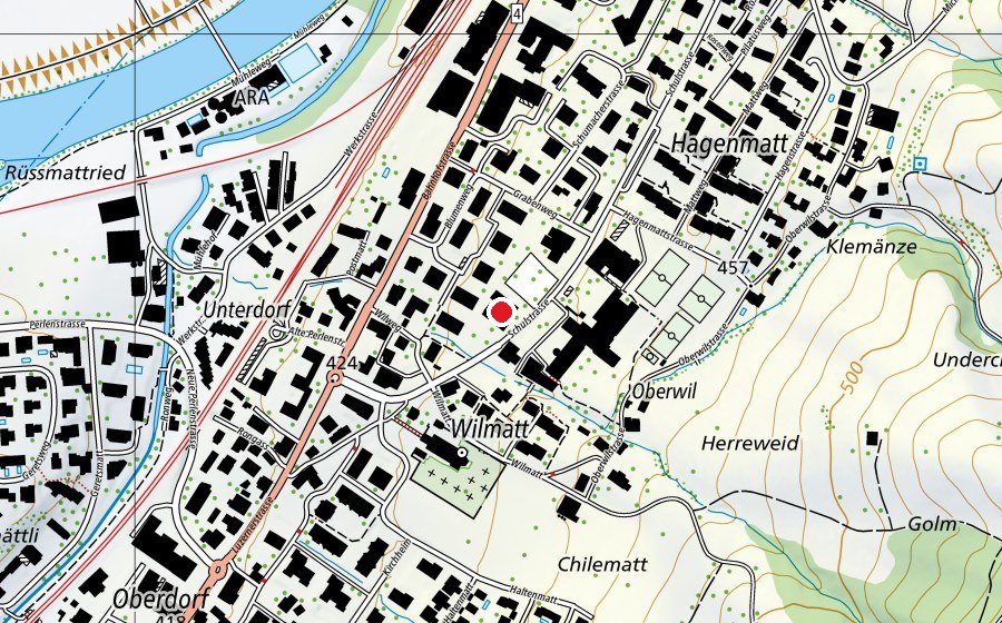 Carte indiquant l’emplacement de Röseligarten (École)