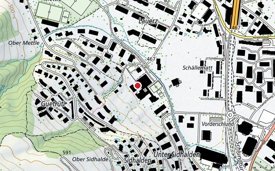 Map showing the location of Roggern (School)