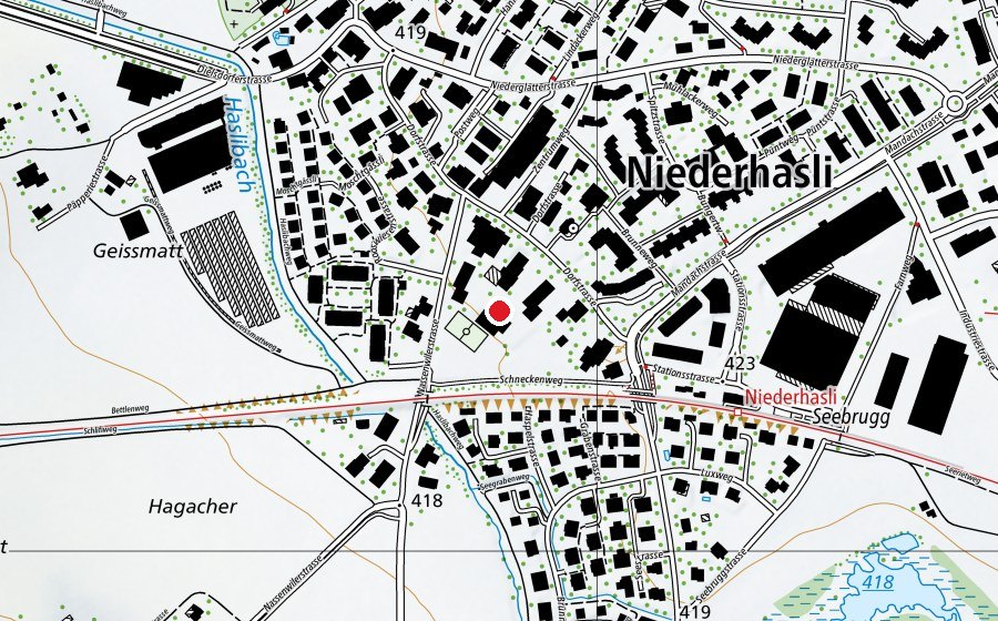 Carte indiquant l’emplacement de Rossacker (École)