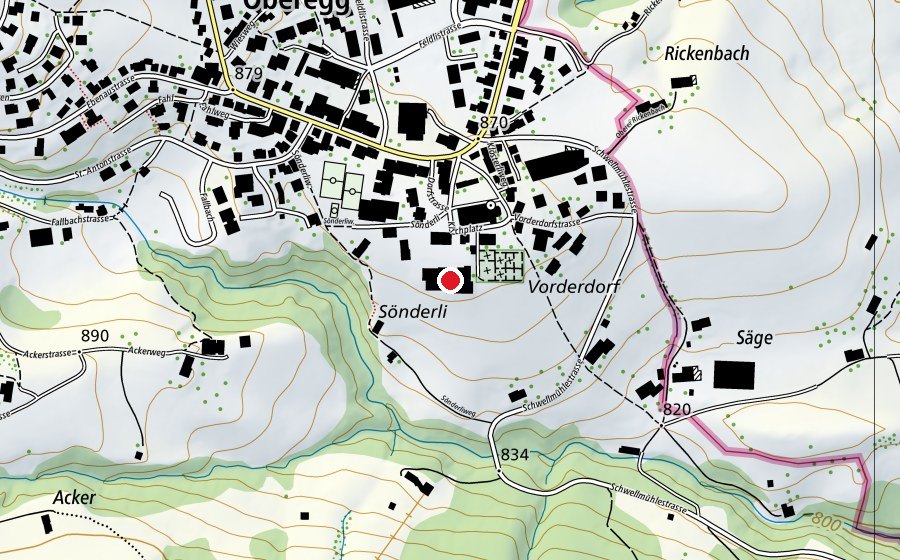 Mappa con la posizione di Rotes Schulhaus (Scuola)