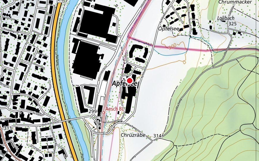 Carte indiquant l’emplacement de Rudolf-Steiner-Schule Birseck (École)