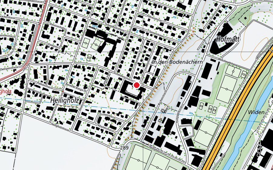 Map showing the location of Rudolf Steiner Schule (School)
