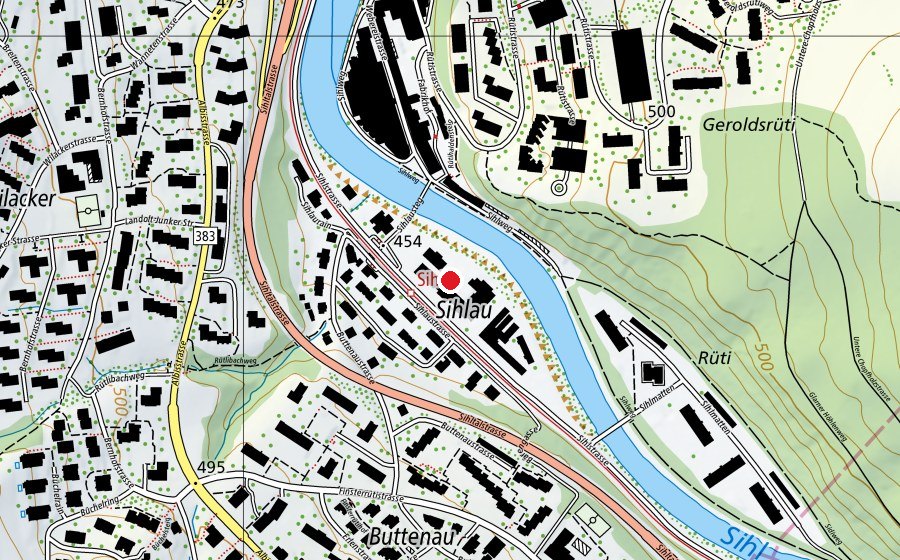 Carte indiquant l’emplacement de Rudolf Steiner Schule Sihlau (École)
