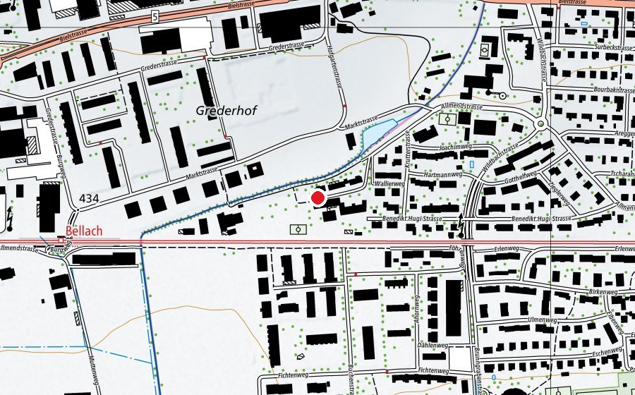 Karte mit dem Standort von Rudolf Steiner Schule Solothurn (Schule)