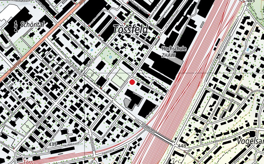 Mappa con la posizione di Rudolf Steiner Schule Winterthur (Scuola)