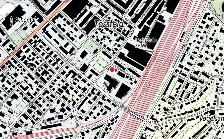Map showing the location of Rudolf Steiner Schule (School)