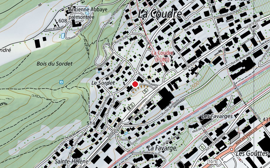 Map showing the location of Saint-Georges School (School)