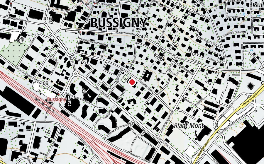Mappa con la posizione di Salle de Gym de Roséaz (Scuola)
