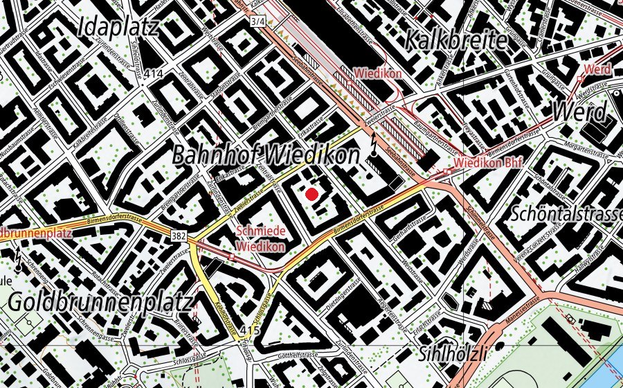 Map showing the location of SanArena Rettungsschule (School)